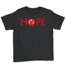 Load image into Gallery viewer, HIV AIDS Awareness Month Shirt, Hope Red Ribbon Tee, World AIDS Day - Youth Tee - Black