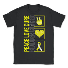 Load image into Gallery viewer, Peace Love Cure Bladder Cancer T Shirt - Unisex T-Shirt - Black