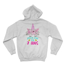 Load image into Gallery viewer, Enfant T Shirt 7 Ans Fille Anniversaire Cadeau Licorne T Shirt copy - Hoodie - White