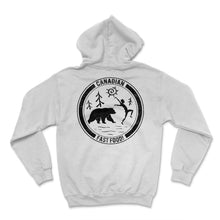 Load image into Gallery viewer, Camping Shirt, Canadian Fast Food Running Man Bear Forest Design Tee, - Hoodie - White