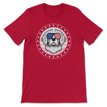 Load image into Gallery viewer, 4th Of July Shirt, Golden Retriever Sunglasses Dog Lover Independence - Unisex T-Shirt - Red