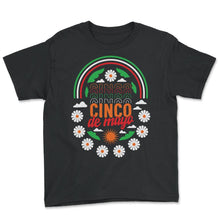 Load image into Gallery viewer, Cinco De Mayo Shirt, Down To Fiesta, May 15 Mexican Fiesta Mexico - Youth Tee - Black