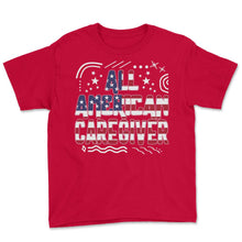 Load image into Gallery viewer, 4th Of July All American Caregiver T Shirt - Youth Tee - Red