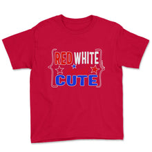Load image into Gallery viewer, 4th Of July Shirt, Red White And Cute Fireworks Independence Day - Youth Tee - Red