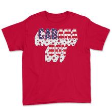 Load image into Gallery viewer, 4th Of July Shirt, All American Cabana Boy Flag Independence Day USA - Youth Tee - Red