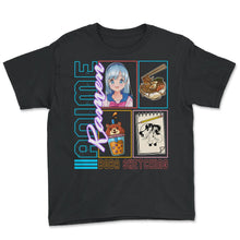Load image into Gallery viewer, Anime Ramen Boba And Sketching Shirt, Boba Milk Tea Anime Girl - Youth Tee - Black