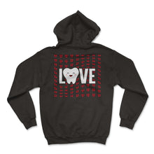 Load image into Gallery viewer, Dentist Shirt, Love Teeth Heart Valentines Tee, Mouth Surgeon Doctor, - Hoodie - Black