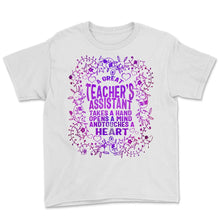 Load image into Gallery viewer, Teacher's Assistant Shirt, Takes A Hand Open A Mind Tee, Teacher's - Youth Tee - White