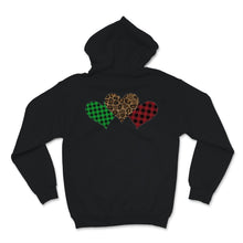 Load image into Gallery viewer, Three Hearts Red Green Buffalo Plaid Leopard Valentine's day