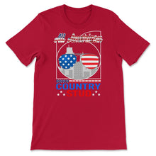 Load image into Gallery viewer, 4th Of July Shirt, All American Country Stud USA Flag Sunglasses - Unisex T-Shirt - Red