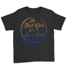 Load image into Gallery viewer, Heart Surgery Shirt, The Beat Goes On Heart Beat Tee, Heart - Youth Tee - Black