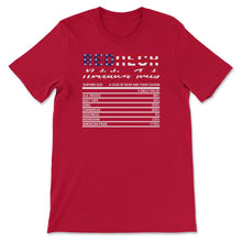 Load image into Gallery viewer, 4th Of July Shirt, Redneck Nutritional Facts America Flag - Unisex T-Shirt - Red