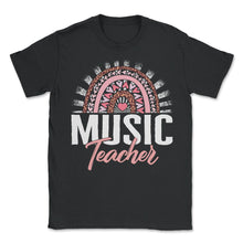 Load image into Gallery viewer, Music Teacher Shirt, Back To School Supplies Heart Music Notes Tee, - Unisex T-Shirt - Black