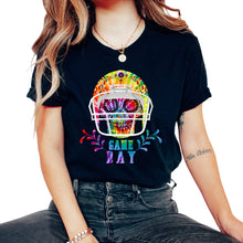 Load image into Gallery viewer, Game Day Funny Football Season Sugar Skull Wearing Helmet T-shirt For - Unisex T-Shirt - Black