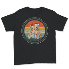 Load image into Gallery viewer, Happy Holidays Shirt, Golden Retriever Christmas Tee, Santa Golden