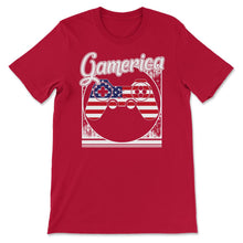 Load image into Gallery viewer, 4th Of July Shirt, Gamerica USA Flag Video Gamer Independence Day USA - Unisex T-Shirt - Red
