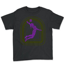 Load image into Gallery viewer, Volleyball Shirt, Volleyball Typography Tee, Women's Volleyball Coach - Youth Tee - Black