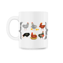 Load image into Gallery viewer, Chicken Shirt, Chicken Lover Animal Farmer Tee, Floral Women's - 11oz Mug - White