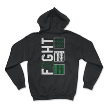 Load image into Gallery viewer, Mental Health Awareness Shirt, Fight Green Ribbon American Flag Tee, - Hoodie - Black