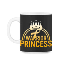 Load image into Gallery viewer, Childhood Cancer Awareness Shirt, Warrior Princess Survivor Ribbon - 11oz Mug - Black on White