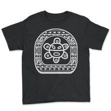Load image into Gallery viewer, Taino Sun Symbol Shirt, Atabey Puerto Rico Ancestors Souvenir Vintage - Youth Tee - Black
