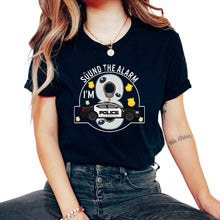 Load image into Gallery viewer, Police Shirt, Sound The Alarm I'm 8 Tee, Policeman Cop Police Officer - Unisex T-Shirt - Black