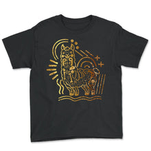 Load image into Gallery viewer, Dia De Los Muertos Shirt, Llama Sugar Skull Floral Tee, Dead Alpaca - Youth Tee - Black
