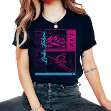 Load image into Gallery viewer, Ski Shirt, Let's Ski Lake Tahoe Mountain Skiing Snowboard Retro Tee, - Unisex T-Shirt - Black