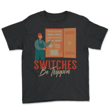 Load image into Gallery viewer, Switches Be Trippin', Electrician Shirt, Funny Electrician Shirt, - Youth Tee - Black
