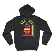Load image into Gallery viewer, Cinco De Mayo Shirt, Skeleton Calaca Blanket Pocket, May 15 Serape - Hoodie - Black