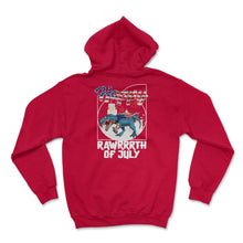 Load image into Gallery viewer, Happy Rawrrrth 4th Of July Shirt, Trex USA Flag Wearing Sunglasses - Hoodie - Red