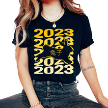Load image into Gallery viewer, Chinese Zodiac Shirt, Year Of The Rabbit 2023 Tee, Rabbit Zodiac Sign - Unisex T-Shirt - Black