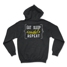 Load image into Gallery viewer, Eat Sleep Code Repeat T shirt - Hoodie - Black