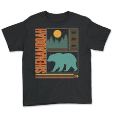 Load image into Gallery viewer, Shenandoah National Park Shirt, Retro Bear Virginia Tee, Animal - Youth Tee - Black