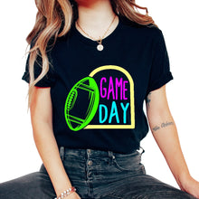 Load image into Gallery viewer, Football Shirt, Football Game Day Tee, Mother's day Girl Football Mom - Unisex T-Shirt - Black