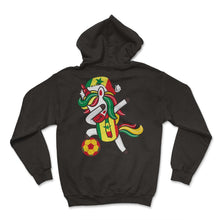 Load image into Gallery viewer, Soccer Girl Dabbing Unicorn Christmas Hat Scarf Senegal Jersey Shirt, - Hoodie - Black