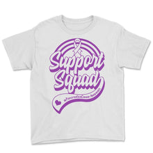 Load image into Gallery viewer, Pancreatic Cancer Shirt, My Support Squad #Pancreaticcancerawareness - Youth Tee - White