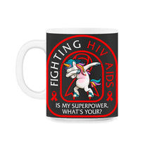 Load image into Gallery viewer, HIV AIDS Awareness Month Shirt, Unicorn Red Ribbon, World AIDS Day - 11oz Mug - Black on White