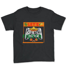 Load image into Gallery viewer, Cinco De Mayo Shirt, Let's Fiesta Gaming Controller, May 5th Fiesta - Youth Tee - Black