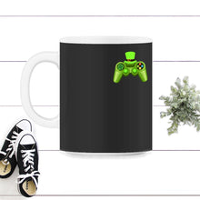 Load image into Gallery viewer, St. Patricks Day Shirt, Video Game Controller, Irish Rainbow Lucky - 11oz Mug - Black on White