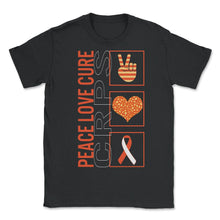 Load image into Gallery viewer, Peace Love Cure CRPS T Shirt - Unisex T-Shirt - Black