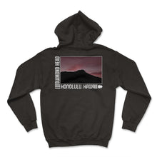 Load image into Gallery viewer, Hawaii Shirt, Diamond Head Honolulu Hawaii Sunset Tee, Hawaii Beach - Hoodie - Black
