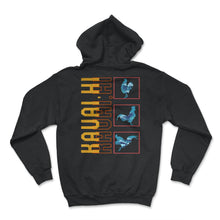 Load image into Gallery viewer, Kauai Hi Shirt, Kauai Rooster Design Tee, Wild Feral Chicken Hawaii - Hoodie - Black