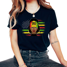 Load image into Gallery viewer, Black Lives Matter Shirt, 1865 Juneteenth Tee, Hair Black Women, - Unisex T-Shirt - Black