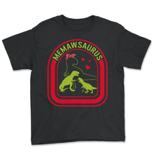 Load image into Gallery viewer, Grandmother Shirt, Memawsaurus Dinosaur Heart Tee, Dinosaur Funny - Youth Tee - Black