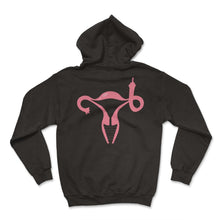 Load image into Gallery viewer, Middle Finger Uterus TShirt, Pro Choice Shirt, Feminist shirt, girl - Hoodie - Black