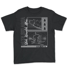 Load image into Gallery viewer, Ski Shirt, Utah Alta Ski Area Mountain Skiing Snowboard Retro Tee, - Youth Tee - Black