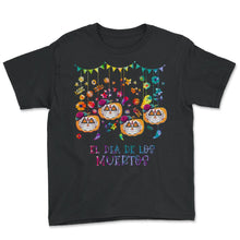 Load image into Gallery viewer, El Dia de Los Muertos Halloween Day of the Dead Pumpkin Sugar Skull - Youth Tee - Black