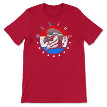 Load image into Gallery viewer, 4th Of July Shirt, Independence Day Tee Merica Eagle Mullet Wearing - Unisex T-Shirt - Red