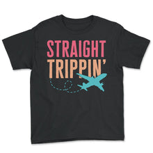 Load image into Gallery viewer, Straight Trippin Shirt, Vacation Mode Funny Traveler Airport Vacation - Youth Tee - Black